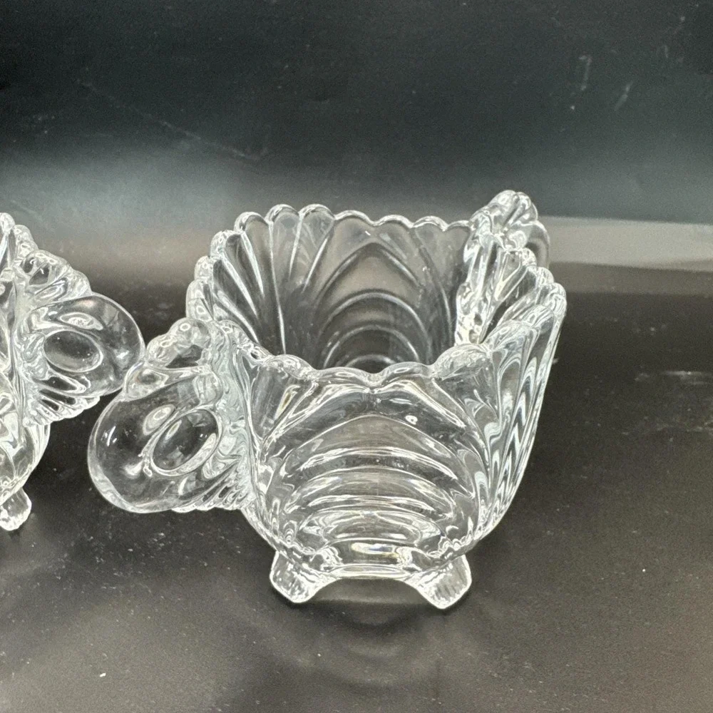 Vintage Cambridge Caprice Pattern‎ SCA Glass Footed Cream and Sugar Set